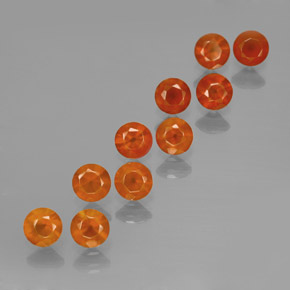 캐럿 천연 오렌지 아게이트 보석, 라운드 컷, 4.22 mm, 투명한