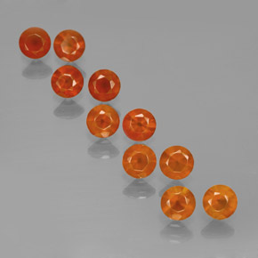 캐럿 천연 오렌지 아게이트 보석, 라운드 컷, 4.22 mm, 투명한