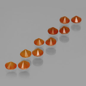 캐럿 천연 오렌지 아게이트 보석, 라운드 컷, 4.22 mm, 투명한