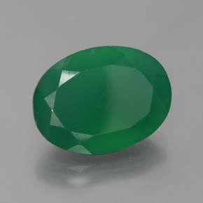 7.75캐럿 천연 그린 아게이트, 투명한, 15.9×12 mm, 투명/반투명
