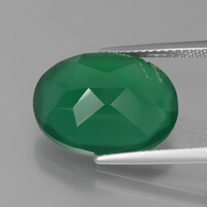 7.75캐럿 천연 그린 아게이트, 투명한, 15.9×12 mm, 투명/반투명