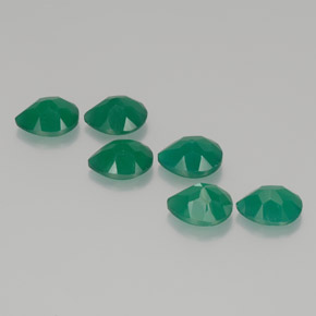 캐럿 천연 녹색 마노 보석, 배 모양, 투명한