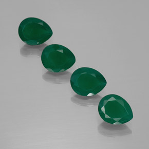 캐럿 천연 그린 아게이트 보석, 배 모양, 10.1×8.1 mm, 투명한