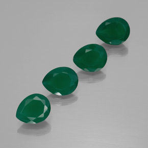 캐럿 천연 그린 아게이트 보석, 배 모양, 10.1×8.1 mm, 투명한