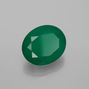 4.31캐럿 천연 그린 아게이트, 타원형 컷, 12.2×10.2 mm, 투명한