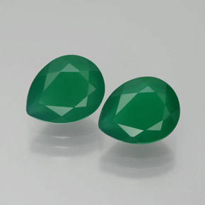 캐럿 천연 녹색 마노 보석, 배 모양, 투명한