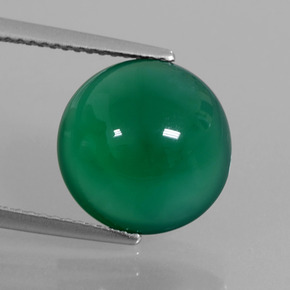 6.11캐럿 천연 그린 아게이트, 라운드 컷, 12.22 mm, 투명한