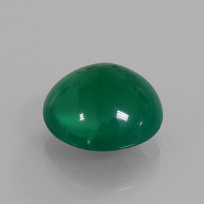 6.11캐럿 천연 그린 아게이트, 라운드 컷, 12.22 mm, 투명한