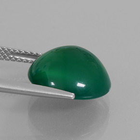 6.11캐럿 천연 그린 아게이트, 라운드 컷, 12.22 mm, 투명한