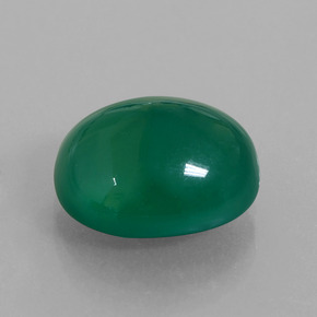 5.78캐럿 천연 그린 아게이트, 타원형 컷, 12.3×10.7 mm, 투명한