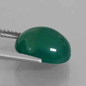 5.78캐럿 천연 그린 아게이트, 타원형 컷, 12.3×10.7 mm, 투명한