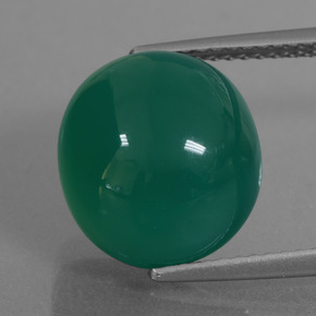 8.33캐럿 천연 그린 아게이트, 타원형 컷, 12.3×11.3 mm, 투명한