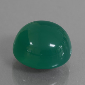 8.33캐럿 천연 그린 아게이트, 타원형 컷, 12.3×11.3 mm, 투명한