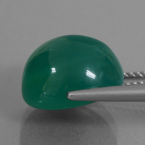8.33캐럿 천연 그린 아게이트, 타원형 컷, 12.3×11.3 mm, 투명한