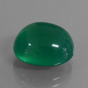 6.52캐럿 천연 그린 아게이트, 타원형 컷, 12.3×10.5 mm, 투명한