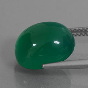6.52캐럿 천연 그린 아게이트, 타원형 컷, 12.3×10.5 mm, 투명한