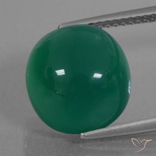 7.45ct 자연스러운 포레스트 그린 마노, 타원형, 투명한