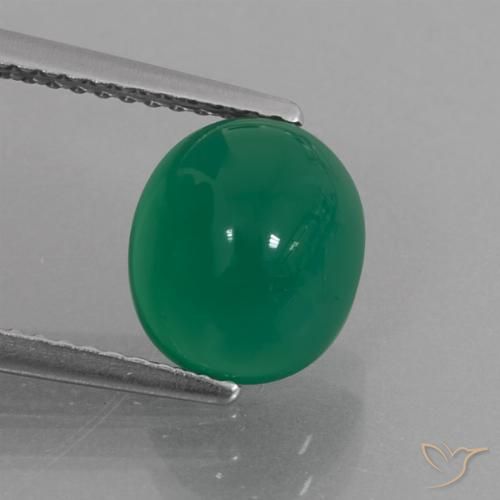 2.83ct 자연스러운 따뜻한 녹색 마노, 타원형, 투명한