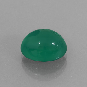 2.87캐럿 천연 미디엄 그린 아게이트, 타원형 컷, 9.9×7.6 mm, 투명한