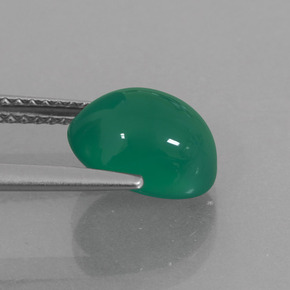 2.87캐럿 천연 미디엄 그린 아게이트, 타원형 컷, 9.9×7.6 mm, 투명한