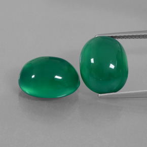 12.08캐럿 천연 포레스트 그린 아게이트 보석, 타원형 컷, 12.6×10.1 mm, 투명한