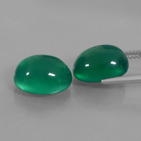 12.08캐럿 천연 포레스트 그린 아게이트 보석, 타원형 컷, 12.6×10.1 mm, 투명한