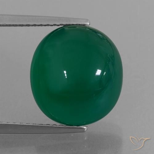 8.23ct 자연스러운 포레스트 그린 마노, 타원형, 투명한