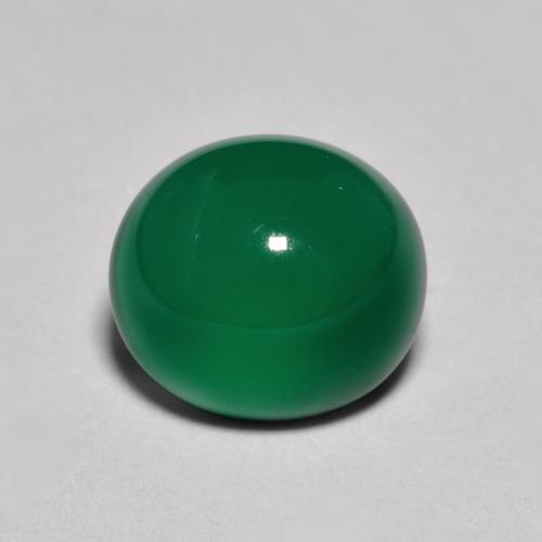2.80캐럿 천연 미디엄 그린 아게이트, 타원형 컷, 9.2×8.4 mm, 투명한
