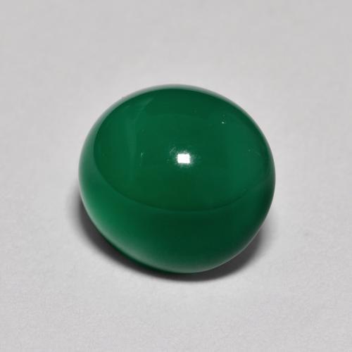 2.80캐럿 천연 미디엄 그린 아게이트, 타원형 컷, 9.2×8.4 mm, 투명한