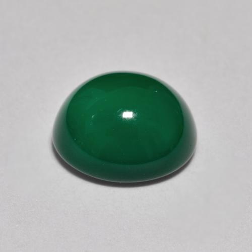2.80캐럿 천연 미디엄 그린 아게이트, 타원형 컷, 9.2×8.4 mm, 투명한