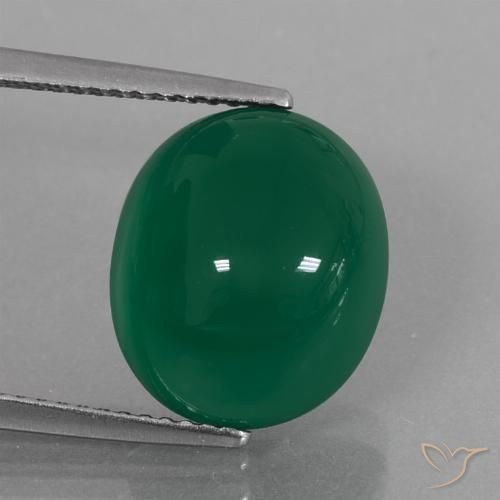 7.44ct 자연스러운 황록색 마노, 타원형, 투명한