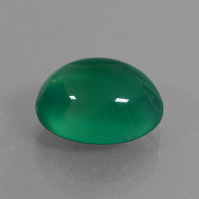 3.62캐럿 천연 그린 아게이트, 타원형 컷, 10.8×8.4 mm, 투명한