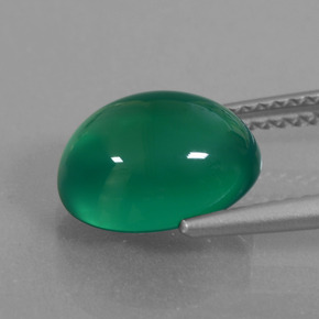3.62캐럿 천연 그린 아게이트, 타원형 컷, 10.8×8.4 mm, 투명한