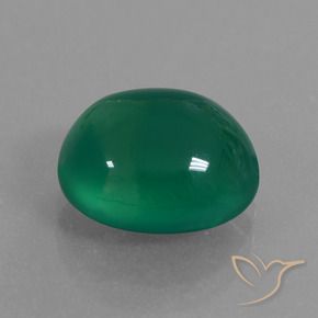 4.01캐럿 천연 포레스트 그린 아게이트, 타원형 컷, 10.7×9.3 mm, 투명한