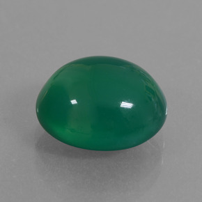 4.31캐럿 천연 그린 아게이트, 타원형 컷, 10.9×9.5 mm, 투명한