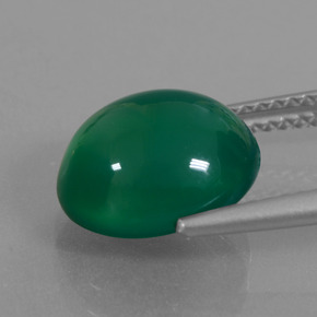 4.31캐럿 천연 그린 아게이트, 타원형 컷, 10.9×9.5 mm, 투명한