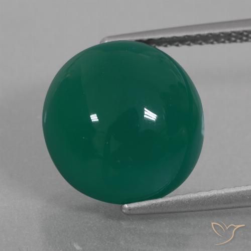 7.25ct 자연스러운 미디엄 그린 마노, 타원형, 투명한
