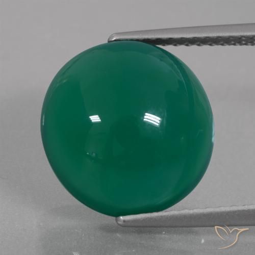 7.60ct 자연스러운 미디엄 그린 마노, 타원형, 투명한