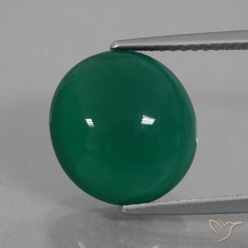 6.78ct 자연스러운 포레스트 그린 마노, 타원형, 투명한