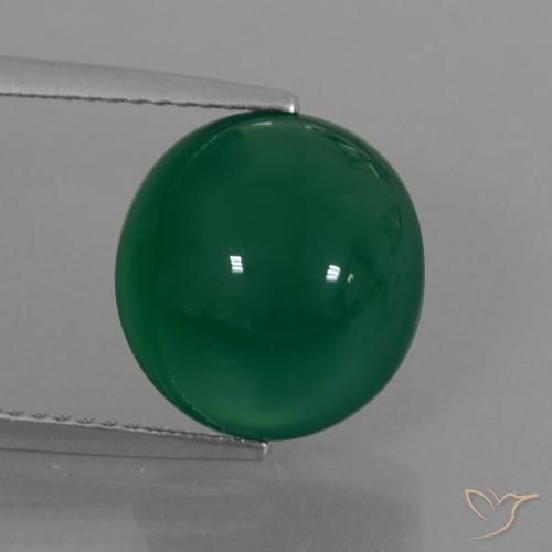 6.28ct 자연스러운 황록색 마노, 타원형, 투명한