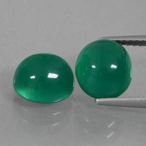 캐럿 천연 그린 아게이트 보석, 타원형 컷, 8.3×7.9 mm, 투명한