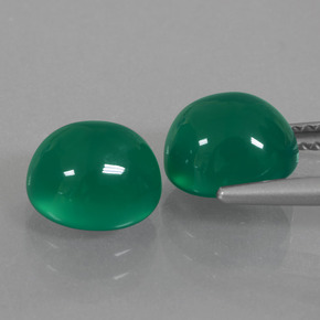 캐럿 천연 그린 아게이트 보석, 타원형 컷, 8.3×7.9 mm, 투명한