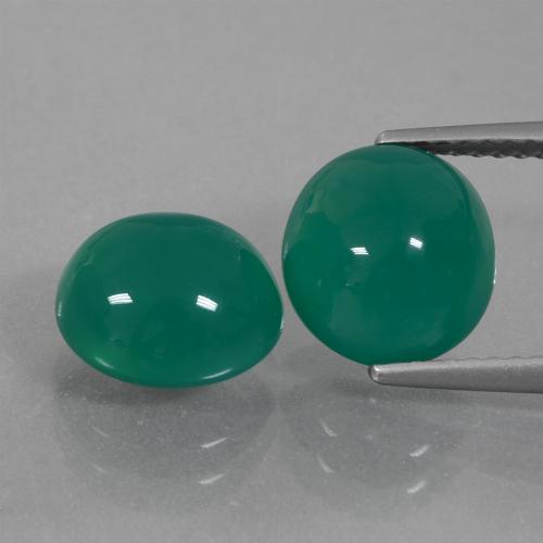 5.78캐럿 천연 미디엄 그린 아게이트 보석, 타원형 컷, 9.1×8.4 mm, 투명한