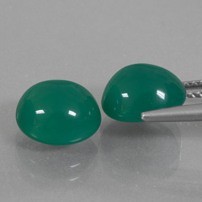 5.78캐럿 천연 미디엄 그린 아게이트 보석, 타원형 컷, 9.1×8.4 mm, 투명한