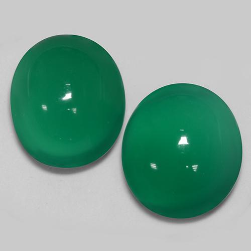 5.81캐럿 천연 미디엄 그린 마노 보석, 타원형 컷, 투명한