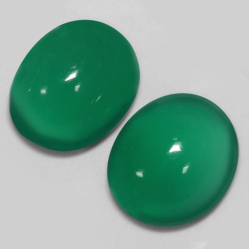 5.81캐럿 천연 미디엄 그린 마노 보석, 타원형 컷, 투명한