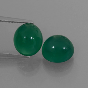 캐럿 천연 그린 아게이트 보석, 타원형 컷, 8.9×8.3 mm, 투명한