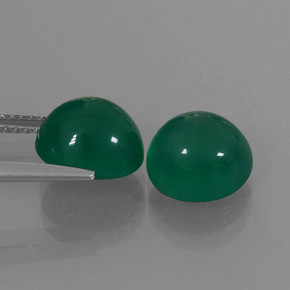 캐럿 천연 그린 아게이트 보석, 타원형 컷, 8.9×8.3 mm, 투명한