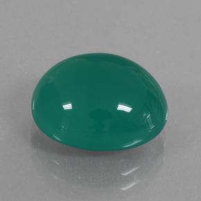 7.10캐럿 천연 미디엄 그린 아게이트, 타원형 컷, 13.2×11.4 mm, 투명한