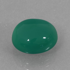 4.11캐럿 천연 미디엄 그린 아게이트, 타원형 컷, 10.5×9.5 mm, 투명한